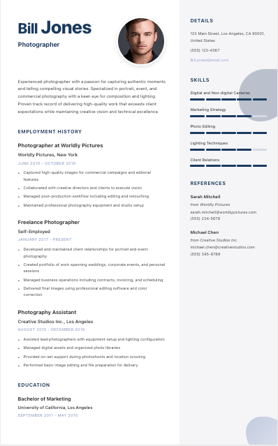 Executive resume template preview