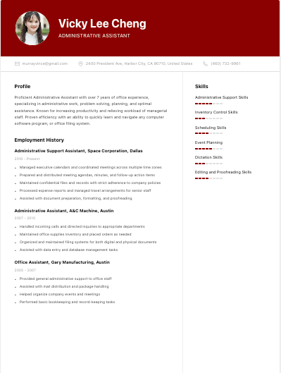 Contemporary resume template preview