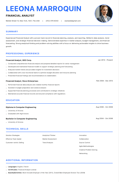 Clean resume template preview